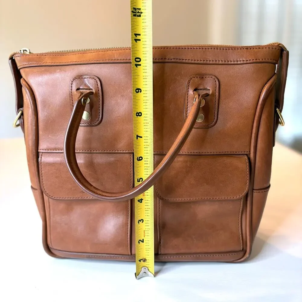 JW Hulme Brown Leather Excursion Tote Satchel Crossbody Tassel Bag USA Heritage